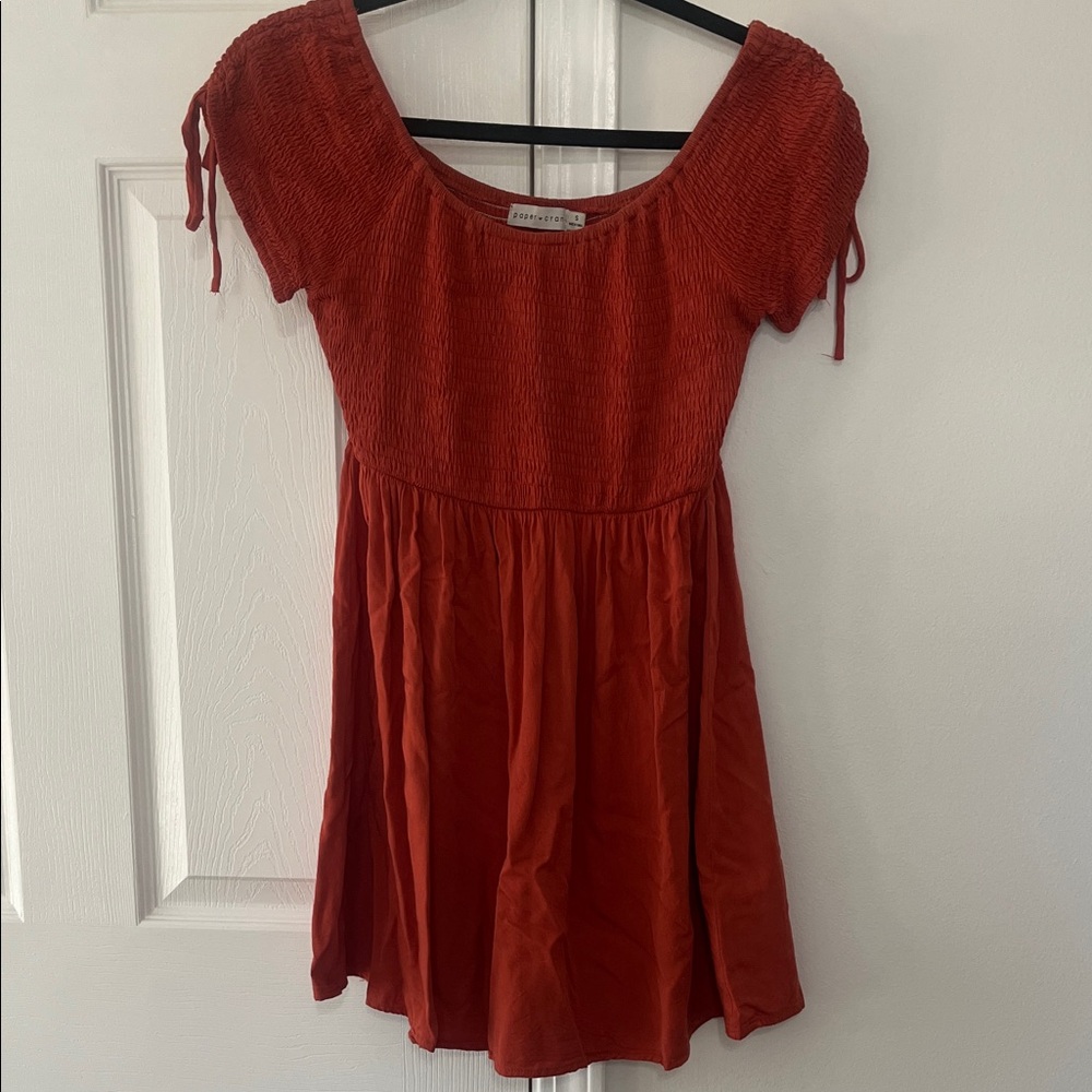 Paper Crane Burnt Orange Casual Dress